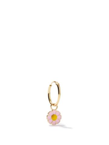 Wilhelmina Garcia - Daisy Enamel & Gold-vermeil Single Earring - Womens - Pink Gold