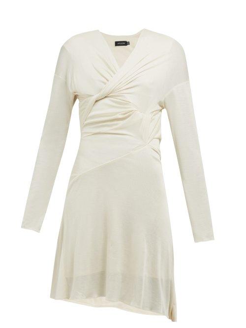 Matchesfashion.com Atlein - Draped Silk Jersey Dress - Womens - Ivory