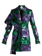 Matchesfashion.com Halpern - Floral Print Sequin Embellished Dress - Womens - Green Multi
