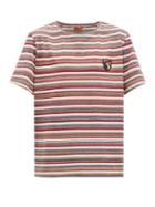 Matchesfashion.com Missoni - Appliqu Patch Striped Cotton T Shirt - Mens - Multi