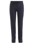 Matchesfashion.com Summa - Mid Rise Cigarette Fit Twill Trousers - Womens - Navy