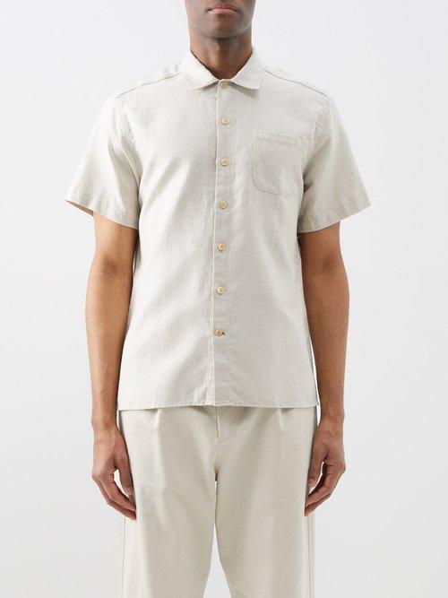 Oliver Spencer - Riviera Linen-blend Shirt - Mens - Cream
