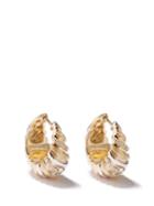 Yvonne Lon - Chevaliere Diamond & 9kt Gold Earrings - Womens - Silver Gold