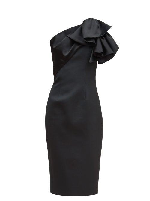 Matchesfashion.com Alexandre Vauthier - One-shoulder Satin Dress - Womens - Black