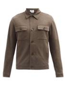 Matchesfashion.com Brioni - Patch-pocket Silk-blend Barleycorn-twill Jacket - Mens - Dark Green