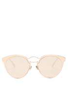 Matchesfashion.com Dior Eyewear - Nebula Cat Eye Metal Sunglasses - Womens - Gold