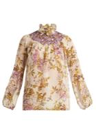 Giambattista Valli Felche Fiori-print Silk-georgette Top