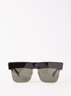 Linda Farrow - Rosalie Flat-top Acetate Sunglasses - Womens - Black