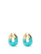 Lizzie Fortunato - The Organic Gold-plated Hoop Earrings - Womens - Blue Gold