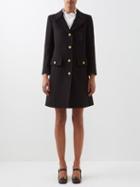 Gucci - Logo-embroidered Single-breasted Wool Coat - Womens - Black