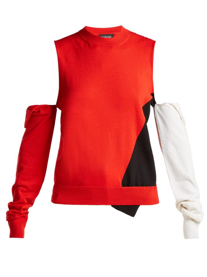 Calvin Klein 205w39nyc Deconstructed Round Neck Wool-blend Sweater