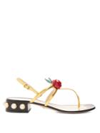 Gucci Hatsumomo Cherry-embellished Leather Sandals