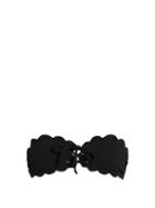 Matchesfashion.com Marysia - Antibes Scallop Edged Bandeau Bikini Top - Womens - Black