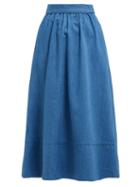 Matchesfashion.com A.p.c. - Margaux Cotton Blend Denim Midi Skirt - Womens - Denim