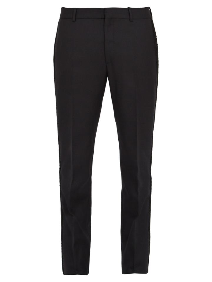 Alexander Mcqueen Embroidered Wool Trousers