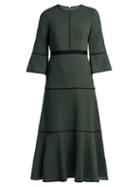 Matchesfashion.com Cefinn - Contrast Seam Dress - Womens - Dark Green