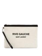 Matchesfashion.com Saint Laurent - Rive Gauche Print Canvas Pouch - Womens - Black Multi