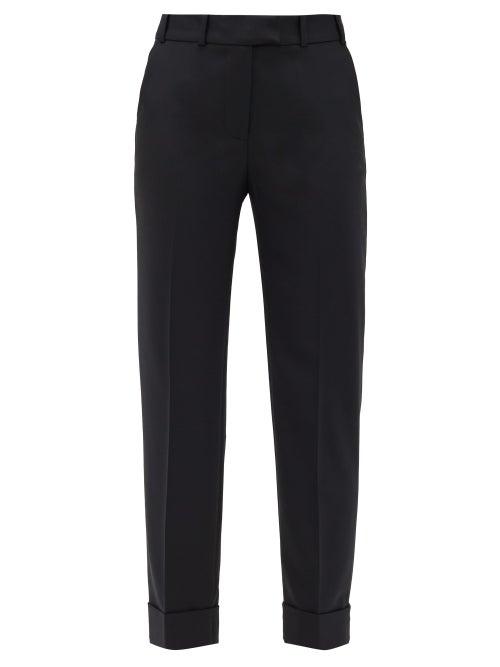 Matchesfashion.com Cefinn - Turn-up Cuff Twill Trousers - Womens - Black