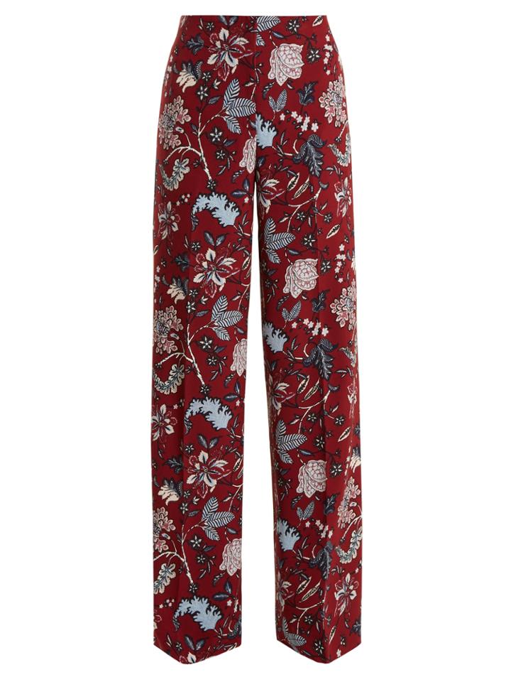 Diane Von Furstenberg Canton Floral-print Wide-leg Trousers