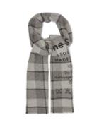 Matchesfashion.com Acne Studios - Cassiar Logo-print Checked Virgin Wool Scarf - Womens - Grey