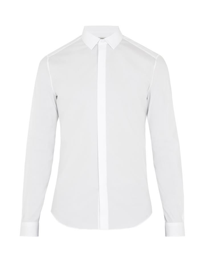 Valentino Single-cuff Cotton-blend Poplin Shirt