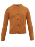 Matchesfashion.com Erdem - Jayelle Cable Knit Cashmere Cardigan - Womens - Camel