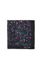 Matchesfashion.com Paul Smith - Floral Print Silk Pocket Square - Mens - Navy