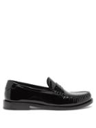 Saint Laurent - Adrien Patent-leather Penny Loafers - Womens - Black
