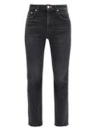 Matchesfashion.com Tu Es Mon Trsor - Rose Quartz Cropped Cotton Slim-leg Jeans - Womens - Black