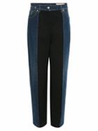 Alexander Mcqueen - Denim-panelled Twill Trousers - Womens - Denim Multi