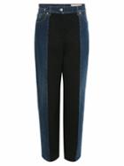 Alexander Mcqueen - Denim-panelled Twill Trousers - Womens - Denim Multi