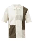 Mens Rtw Folk - Seoul Patchwork Cotton-blend Shirt - Mens - Multi