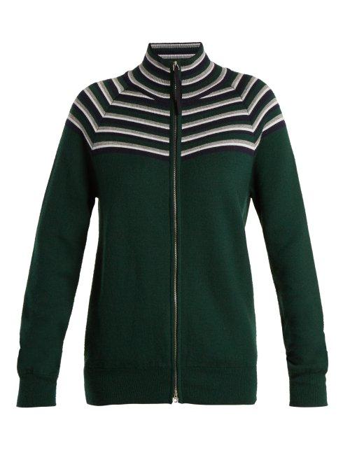 Matchesfashion.com Gabriela Hearst - Delia Cashmere Blend Zipped Cardigan - Womens - Green Multi