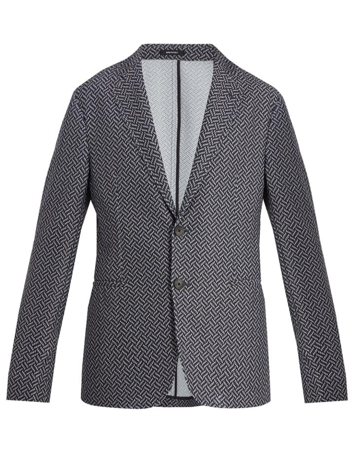 Giorgio Armani Single-breasted Chevron-jacquard Blazer