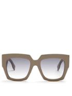 Matchesfashion.com Fendi - Square Frame Acetate Sunglasses - Womens - Grey