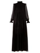 Matchesfashion.com Saint Laurent - High Neck Mousseline Gown - Womens - Black