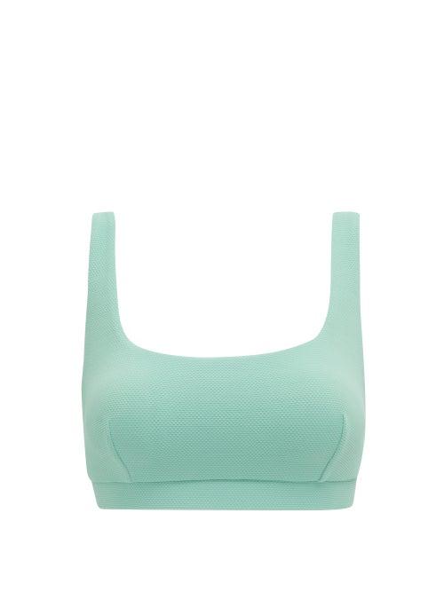 Matchesfashion.com Cossie + Co - The Gemma Square-neck Bikini Top - Womens - Light Green