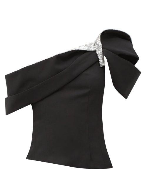 Matchesfashion.com Isabel Marant - Lotie Sequin-embellished One-shoulder Top - Womens - Black