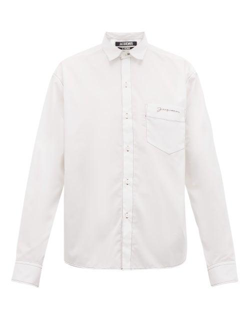 Matchesfashion.com Jacquemus - Simon Logo Embroidered Cotton Shirt - Mens - White