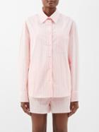 The Frankie Shop - Lui Striped Organic-cotton Poplin Shirt - Womens - Pink White