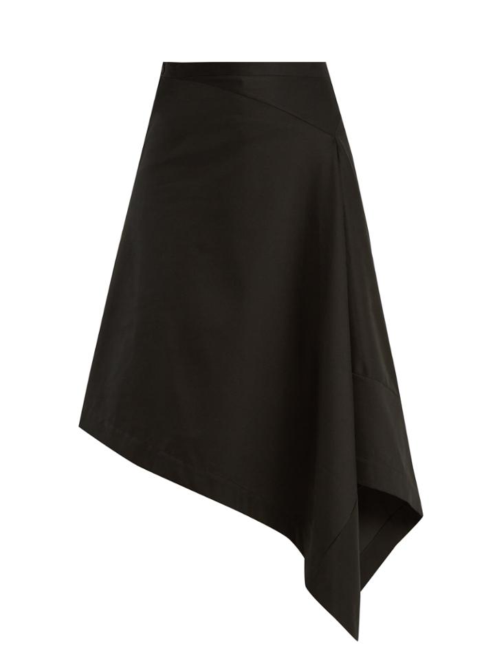 Palmer/harding Draped-front Cotton-twill Skirt