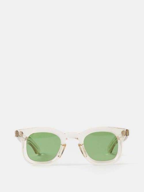 Jacques Marie Mage - Devaux Square Acetate Sunglasses - Womens - Beige Multi
