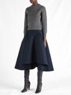 Bottega Veneta - Crew-neck Wool Sweater - Womens - Dark Grey