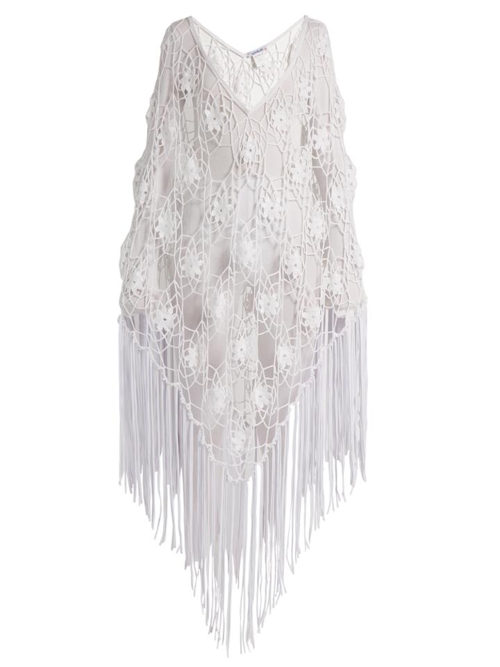 My Beachy Side Fringed Crochet-knit Poncho
