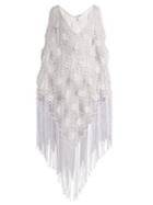 My Beachy Side Fringed Crochet-knit Poncho