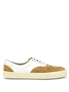 Matchesfashion.com Amiri - Studded Leather And Suede Trainers - Mens - Beige White