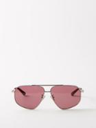Bottega Veneta Eyewear - Aviator Metal Sunglasses - Mens - Purple
