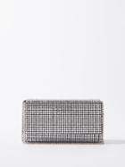 Amina Muaddi - Paloma Crystal-embellished Satin Clutch Bag - Womens - Silver