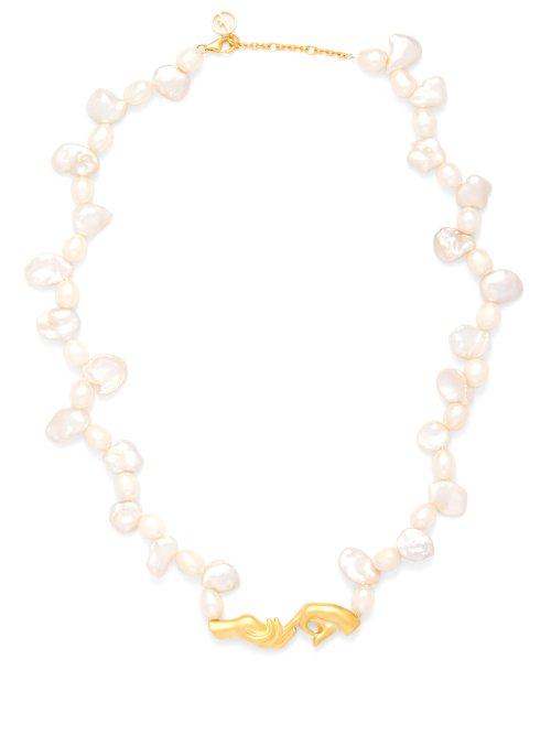 Matchesfashion.com Anissa Kermiche - Pearl And Gold Plated Necklace - Womens - Pearl