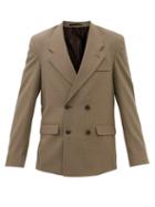 Nanushka - Alvah Double-breasted Check Seersucker Suit Jacket - Mens - Brown Multi